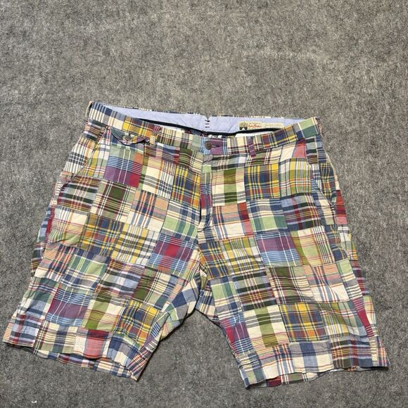 Polo by Ralph Lauren Other - Vintage 90s Polo Ralph Lauren Indian Madras Shorts Size 38 Patchwork Plaid Prep